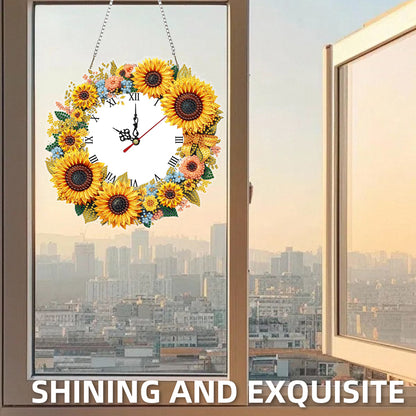 2D Flat DIY Rhinestone Diamond Art Clock Wall Pendants Diamond Clock Art Pendant