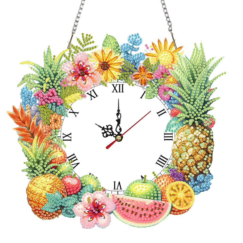 2D Flat DIY Rhinestone Diamond Art Clock Wall Pendants Diamond Clock Art Pendant
