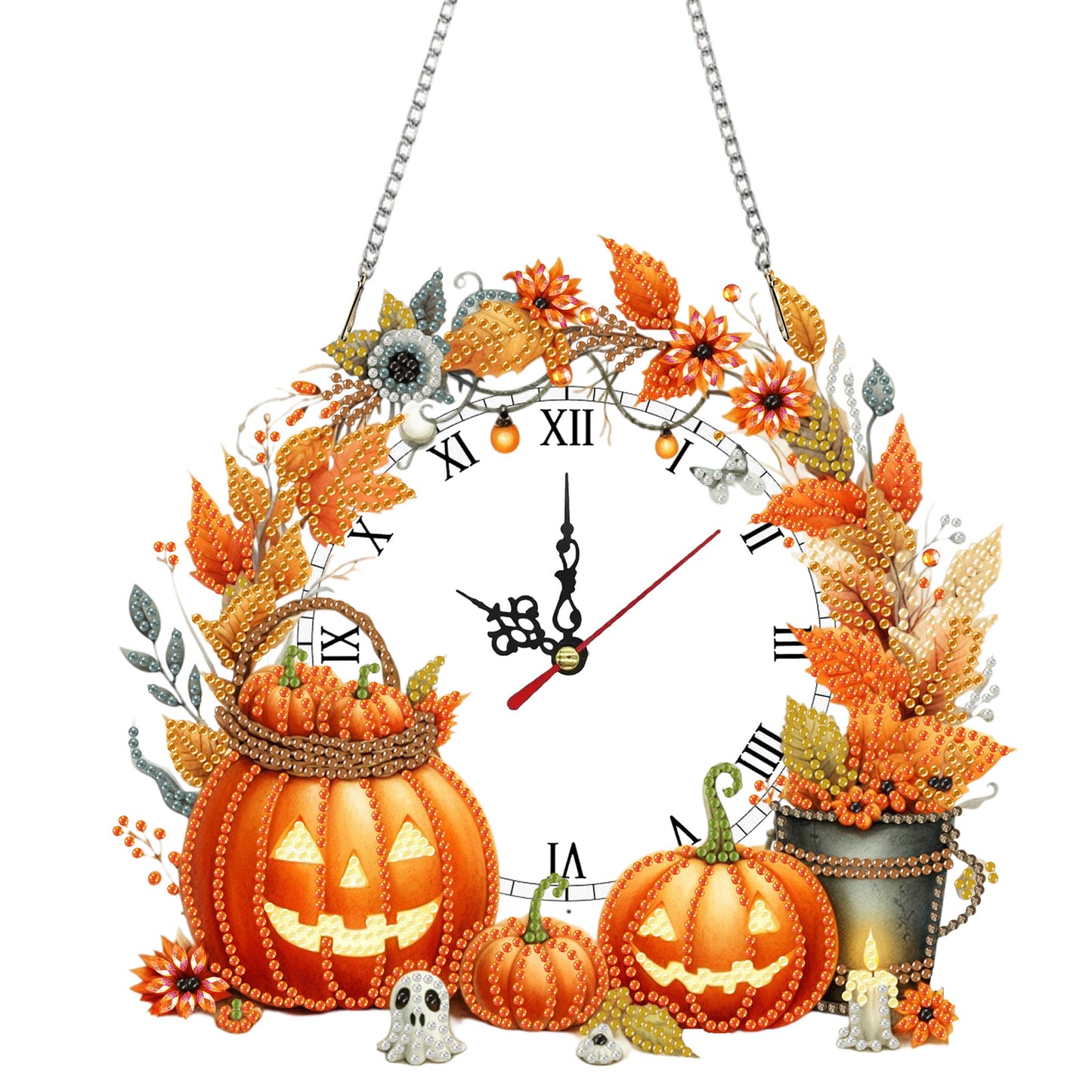 2D Flat DIY Rhinestone Diamond Art Clock Wall Pendants Diamond Clock Art Pendant