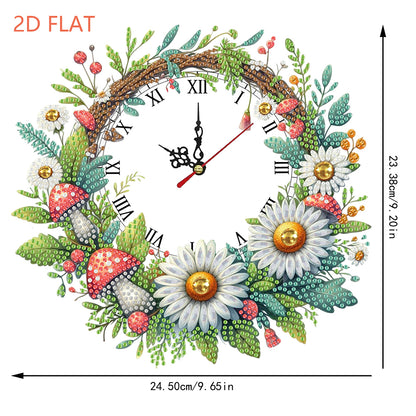 2D Flat DIY Rhinestone Diamond Art Clock Wall Pendants Diamond Clock Art Pendant