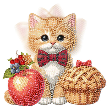2D Flat Print Cat DIY Shaking Head Desktop Diamond Art Kits for Adults Beginner