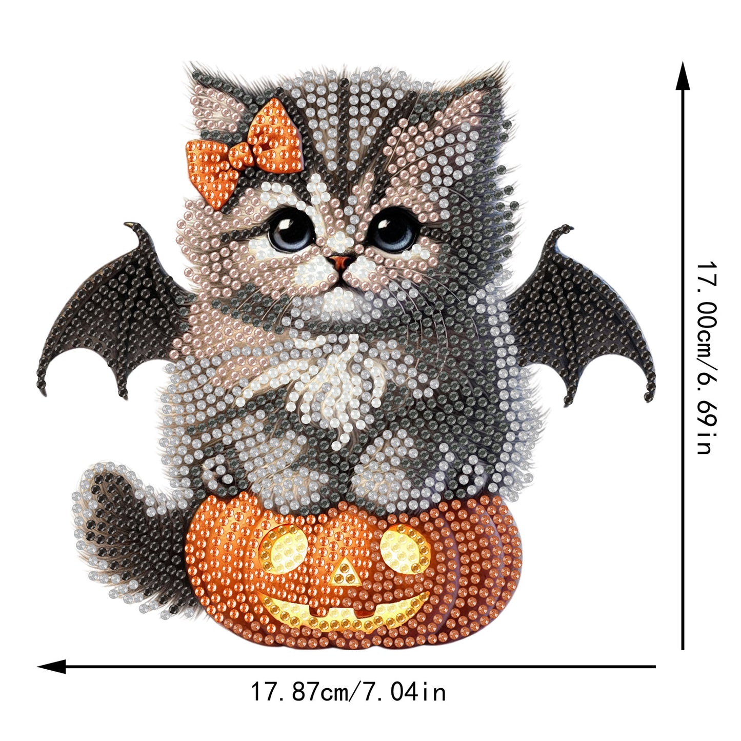 2D Flat Print Cat DIY Shaking Head Desktop Diamond Art Kits for Adults Beginner