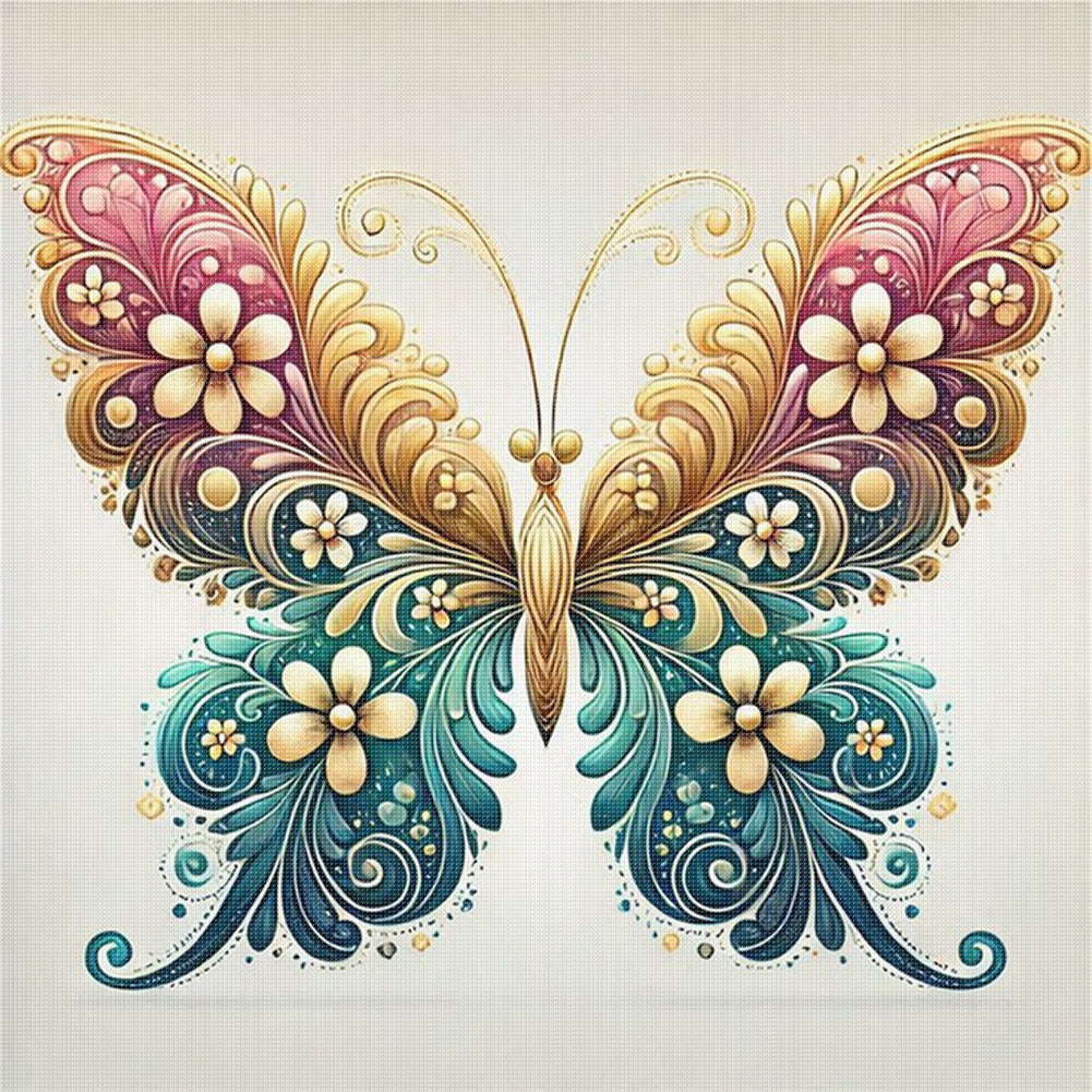 Butterfly - 11CT Stamped Cross Stitch 50*50CM