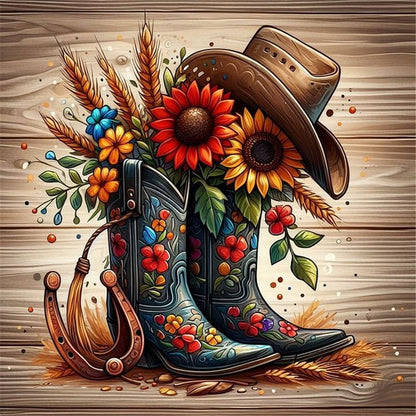 Cowboy Boots - Full Round Drill Diamond Painting 40*40CM