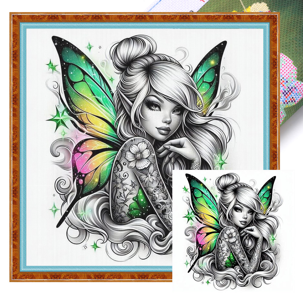 Butterfly Elf - 11CT Stamped Cross Stitch 45*45CM