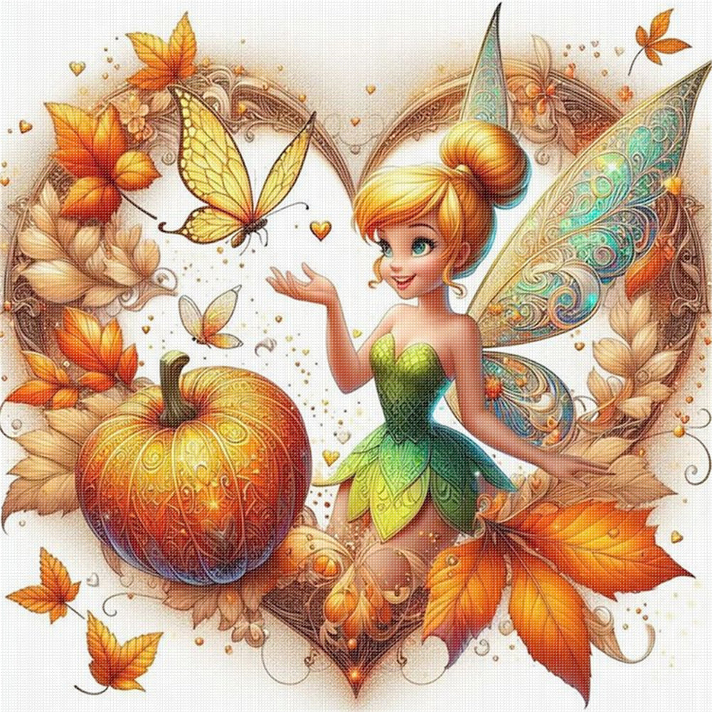 Love Pumpkin Elf - 11CT Stamped Cross Stitch 45*45CM
