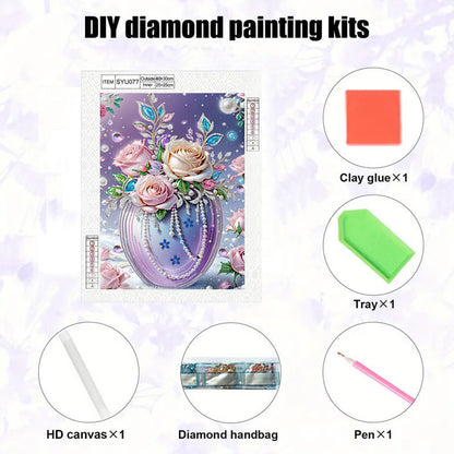 Pearl Vase - Special Shaped Drill Diamond Painting 30*40CM