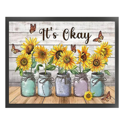 Sunflower Vase - 11CT Stamped Cross Stitch 50*40CM