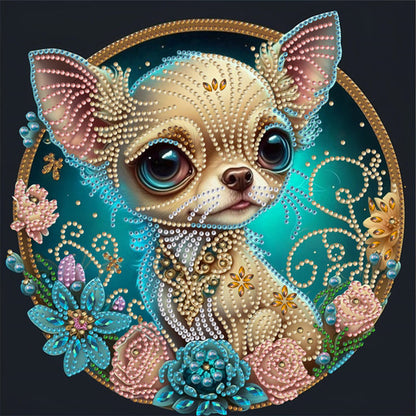 Flower Puppy - Special Shaped Drill Diamond Painting 30*30CM