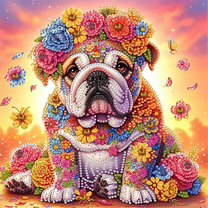 Flower Puppy - Special Shaped Drill Diamond Painting 30*30CM