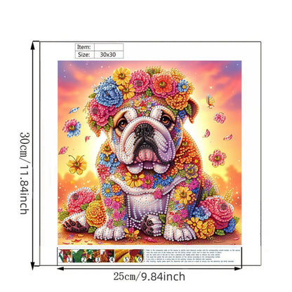 Flower Puppy - Special Shaped Drill Diamond Painting 30*30CM