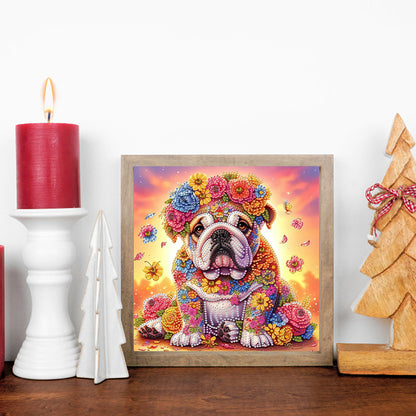 Flower Puppy - Special Shaped Drill Diamond Painting 30*30CM