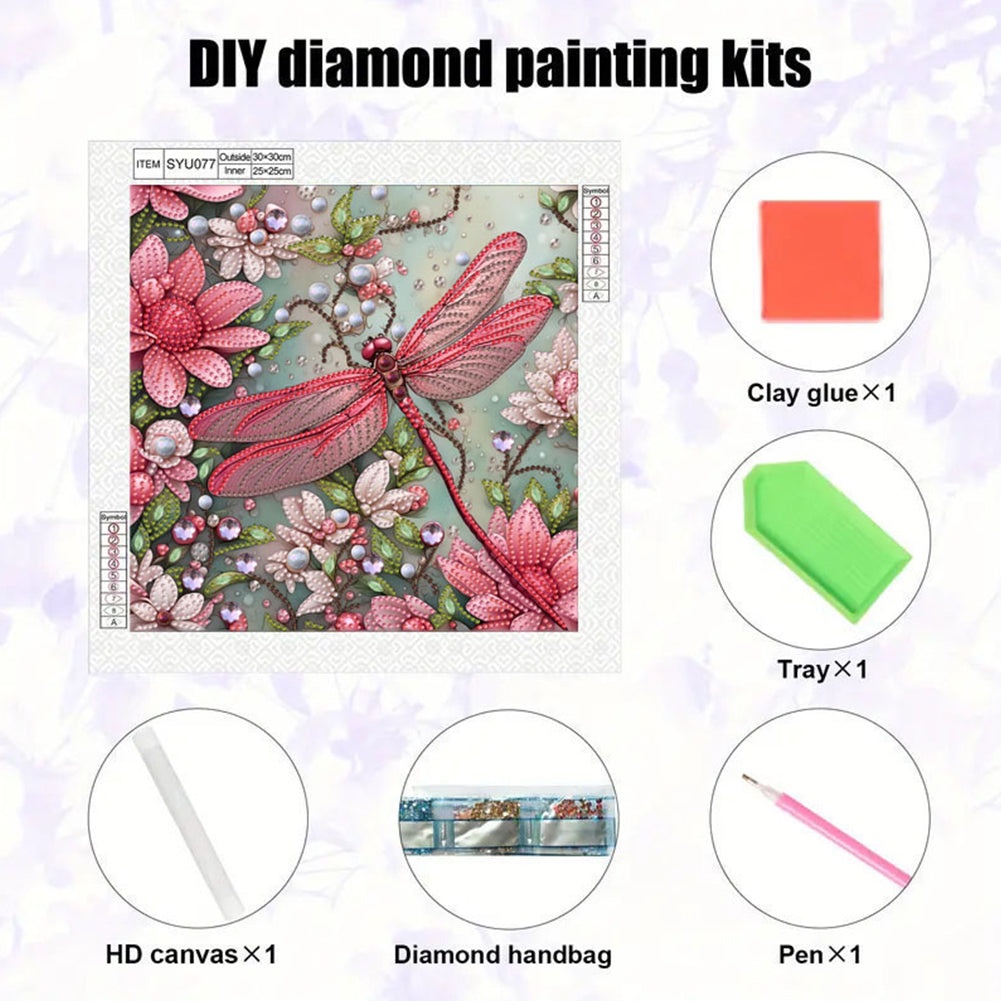 Dragonfly - Special Shaped Drill Diamond Painting 30*30CM