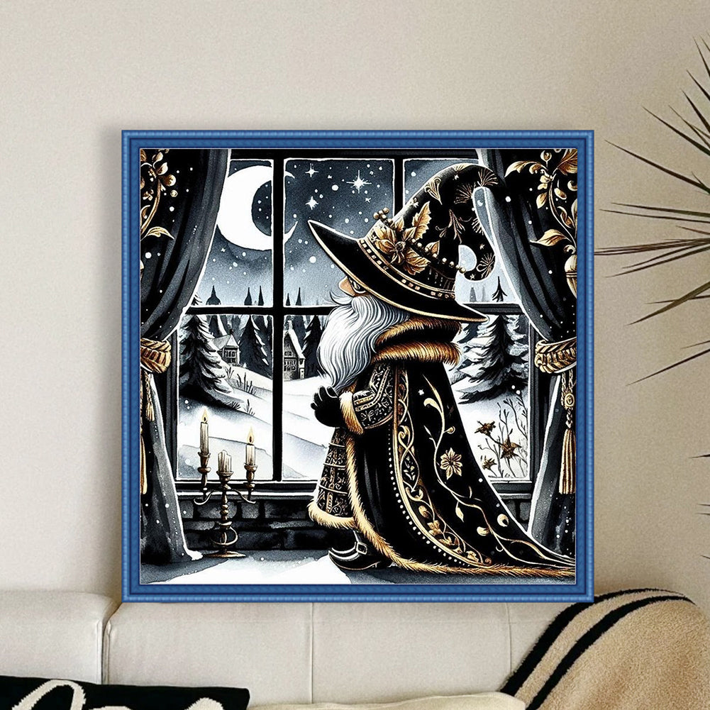 Window Gnome - 11CT Stamped Cross Stitch 40*40CM