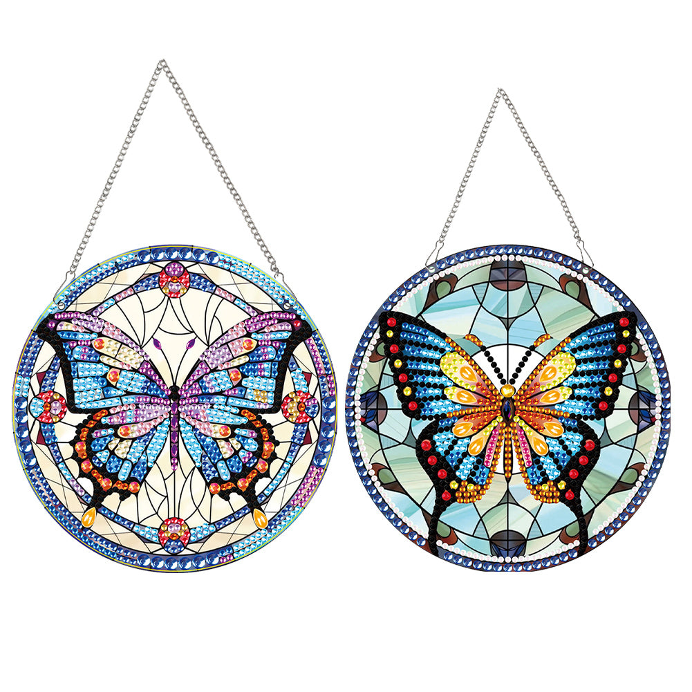 2pcs Animal Theme 2D Flat DIY Diamond Art Pendant Wall Decor for Home & Windows