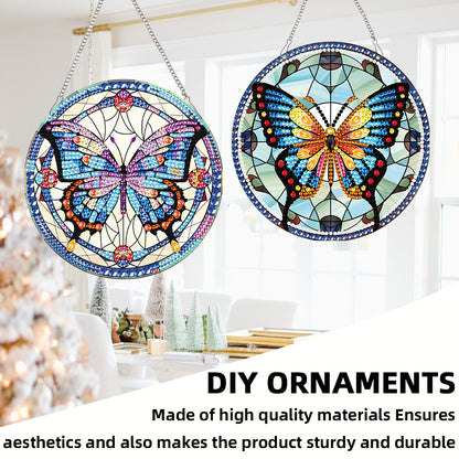 2pcs Animal Theme 2D Flat DIY Diamond Art Pendant Wall Decor for Home & Windows