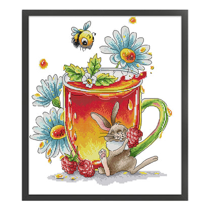Delicious Juice - 14CT Stamped Cross Stitch 34*38CM (Joy Sunday)