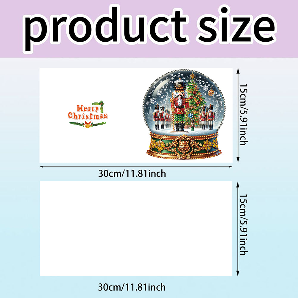 6PCS DIY Diamond Art Greeting Cards Xmas Designs for Festivals and Celebrations