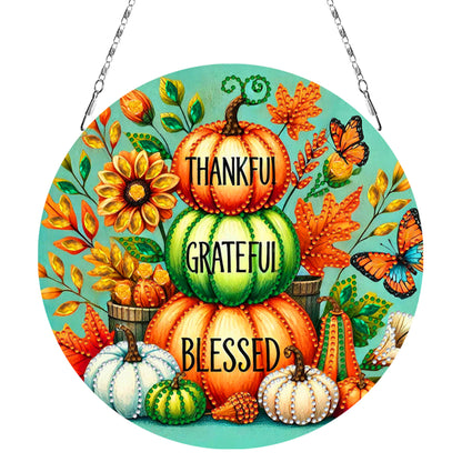 Fall Theme 2D Flat DIY Hanging Diamond Art Kits Wall Decor for Home & Windows