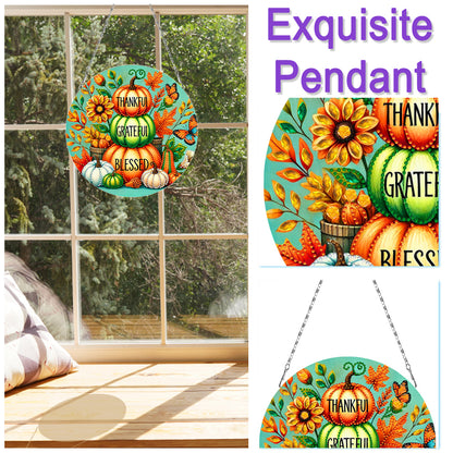 Fall Theme 2D Flat DIY Hanging Diamond Art Kits Wall Decor for Home & Windows