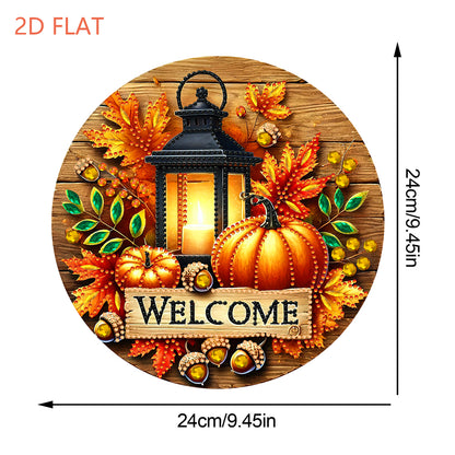 Fall Theme 2D Flat DIY Hanging Diamond Art Kits Wall Decor for Home & Windows