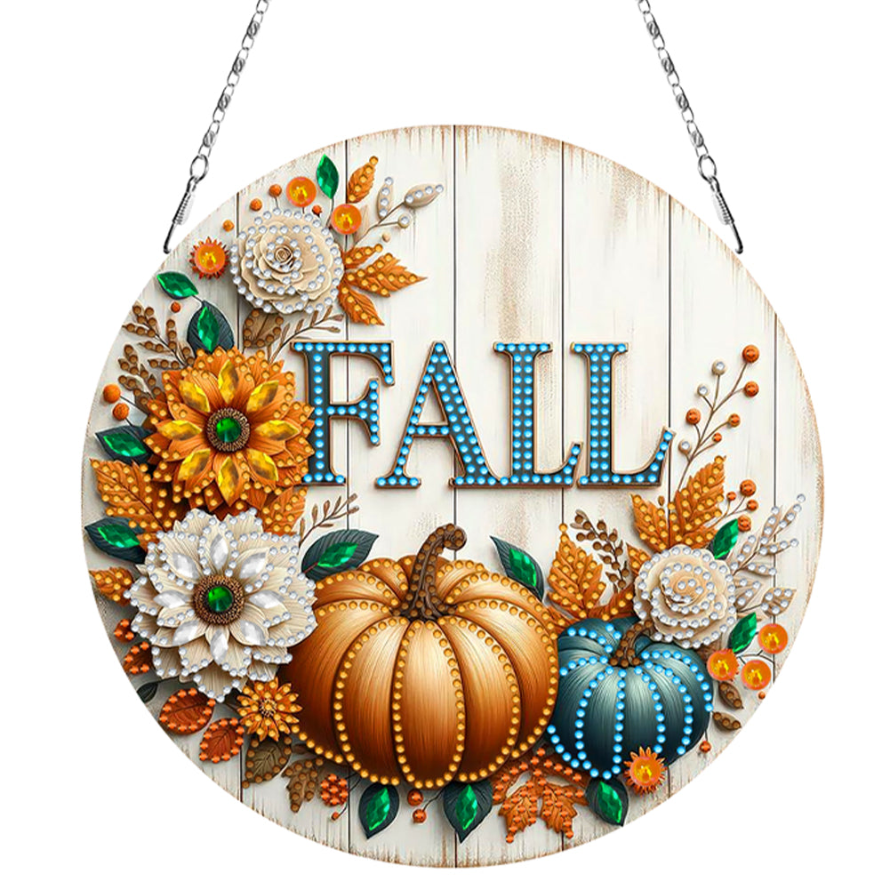 Fall Theme 2D Flat DIY Hanging Diamond Art Kits Wall Decor for Home & Windows