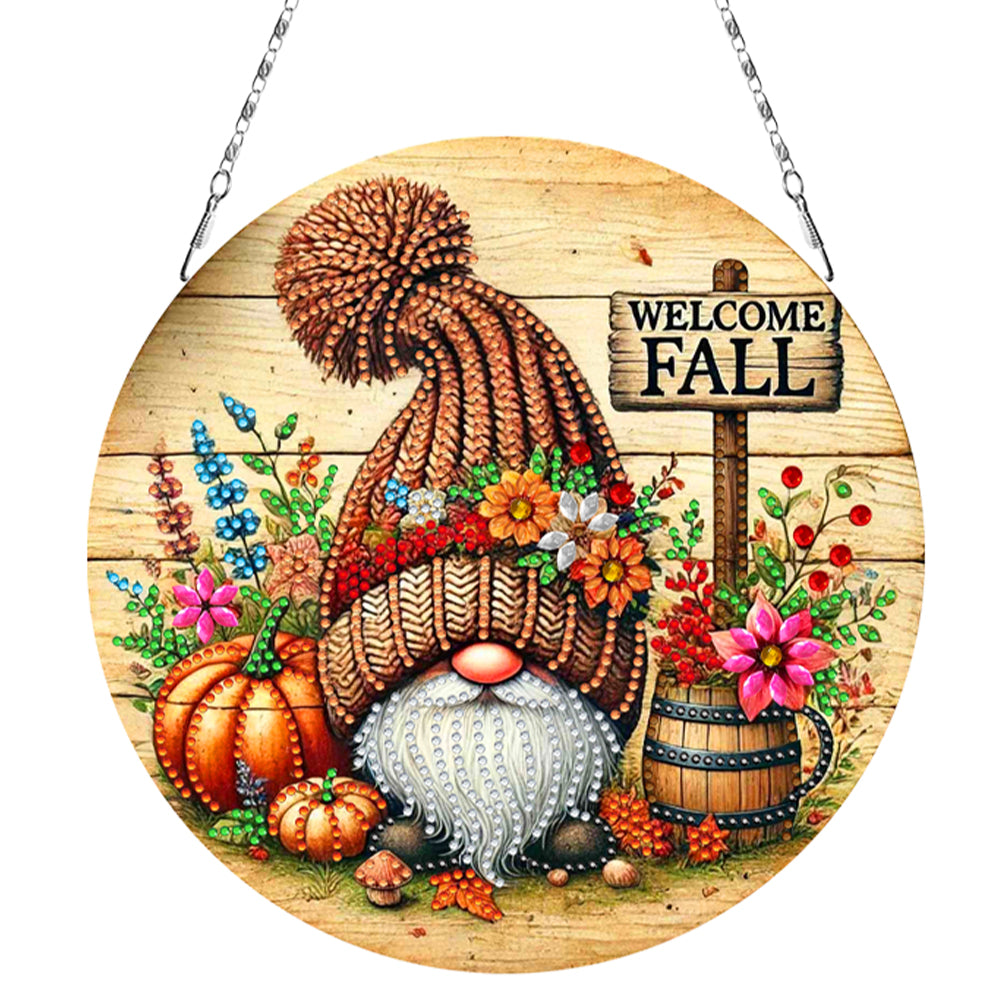 Fall Theme 2D Flat DIY Hanging Diamond Art Kits Wall Decor for Home & Windows