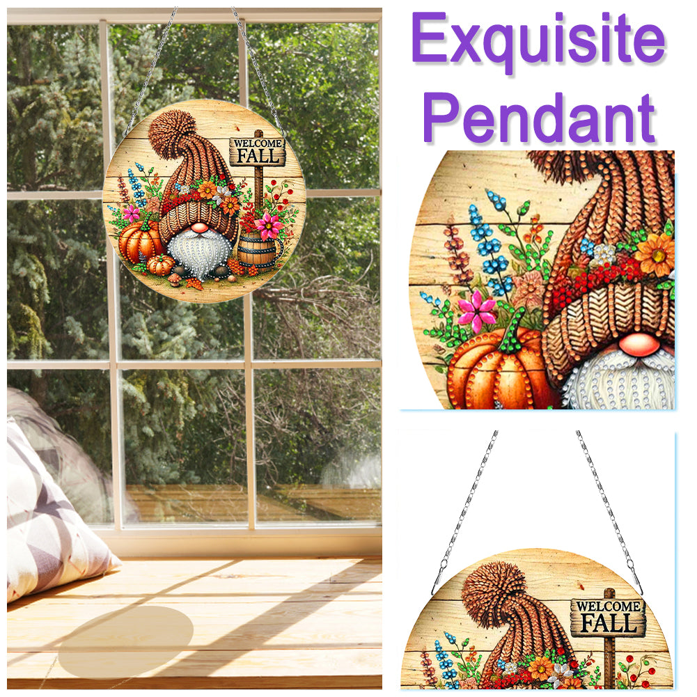 Fall Theme 2D Flat DIY Hanging Diamond Art Kits Wall Decor for Home & Windows