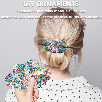 8Pcs DIY Diamond Painting Ellipse Hairpin Kits Diamond Embroidery Hairpins Kit