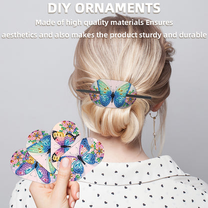 8Pcs DIY Diamond Painting Ellipse Hairpin Kits Diamond Embroidery Hairpins Kit