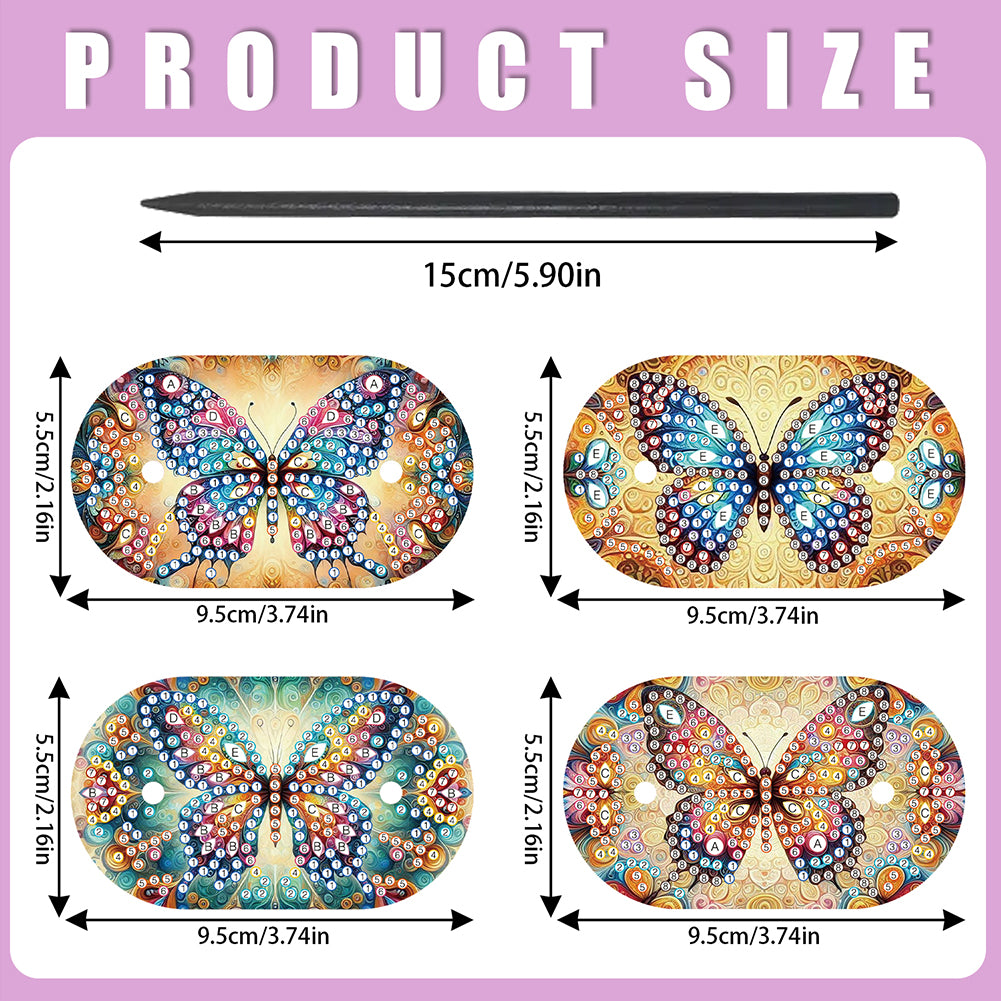 8Pcs DIY Diamond Painting Ellipse Hairpin Kits Diamond Embroidery Hairpins Kit