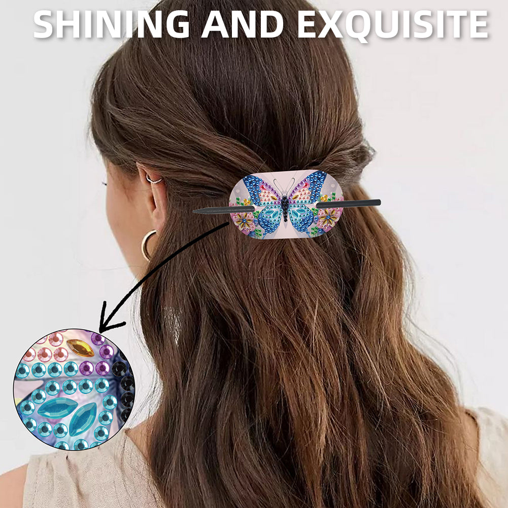 8Pcs DIY Diamond Painting Ellipse Hairpin Kits Diamond Embroidery Hairpins Kit