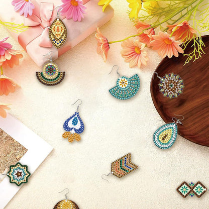 12 Pairs DIY Diamond Art Earrings Double Sided Diamond Painting Earrings Kit