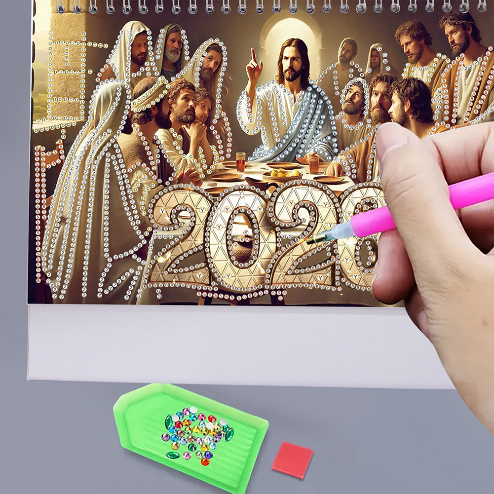 2026 Calendar Diamond Painting Kit DIY Diamond Art Desk Calendar for Home Office
