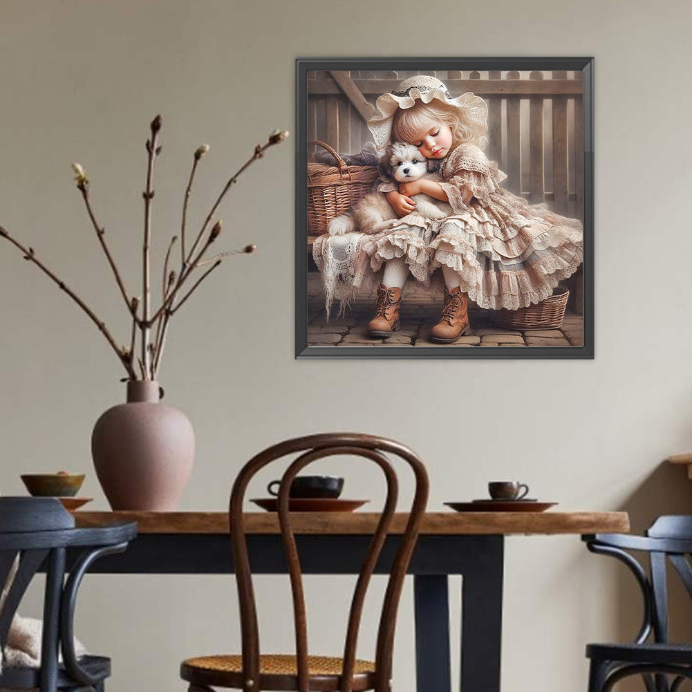 Cute Girl - Full Round Drill Diamond Painting 40*40CM