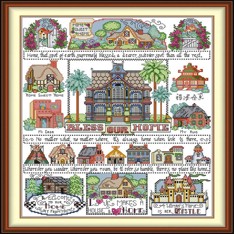 Fukuzawa¡¯S Home - 14CT Stamped Cross Stitch 38*49CM (Joy Sunday)