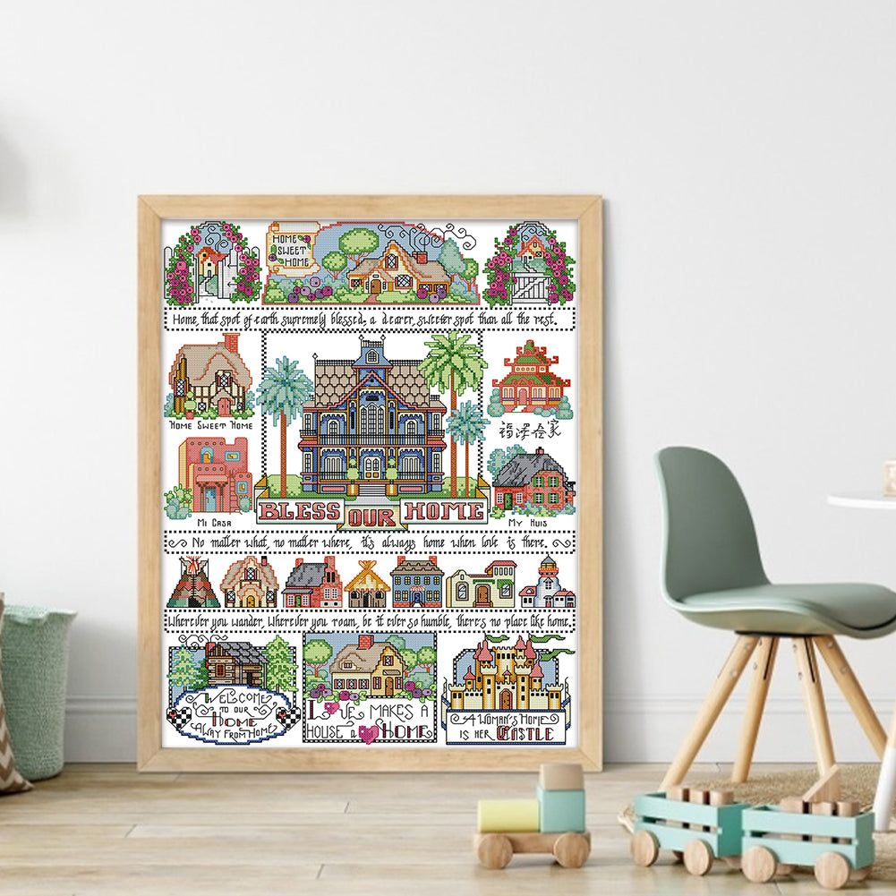 Fukuzawa¡¯S Home - 14CT Stamped Cross Stitch 38*49CM (Joy Sunday)