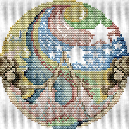 Embrace The Moon - 14CT Stamped Cross Stitch 18*19CM (Joy Sunday)
