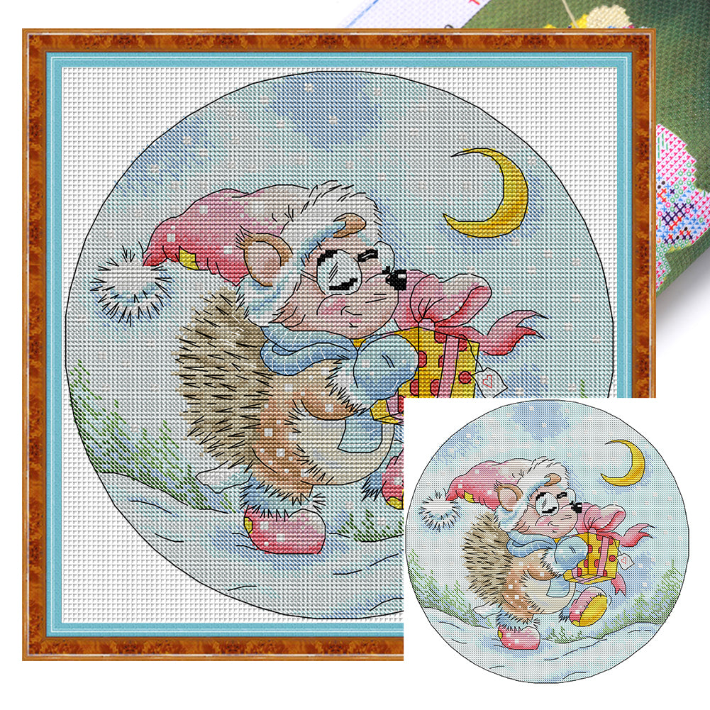 Giveaway From The Hedgehog - 14CT Stamped Cross Stitch 32*32CM (Joy Sunday)