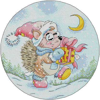 Giveaway From The Hedgehog - 14CT Stamped Cross Stitch 32*32CM (Joy Sunday)