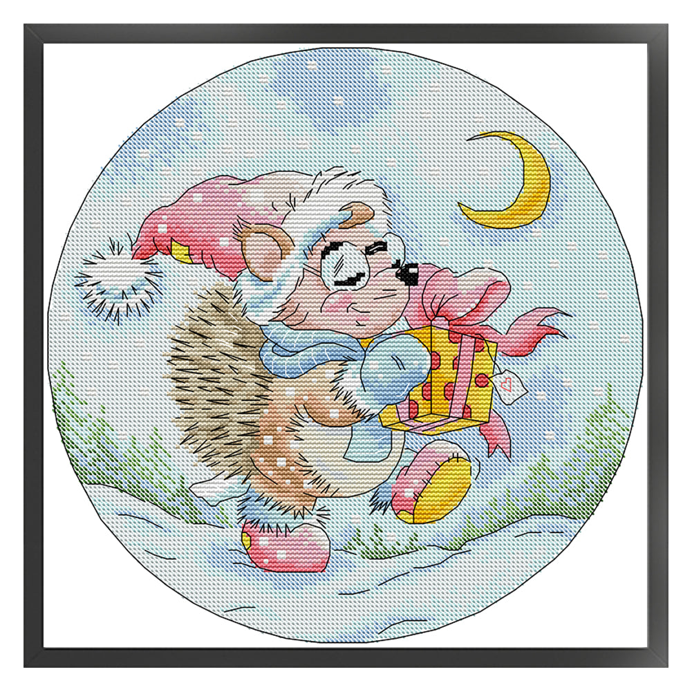 Giveaway From The Hedgehog - 14CT Stamped Cross Stitch 32*32CM (Joy Sunday)