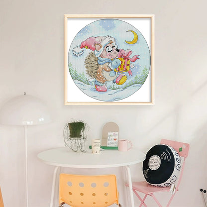 Giveaway From The Hedgehog - 14CT Stamped Cross Stitch 32*32CM (Joy Sunday)