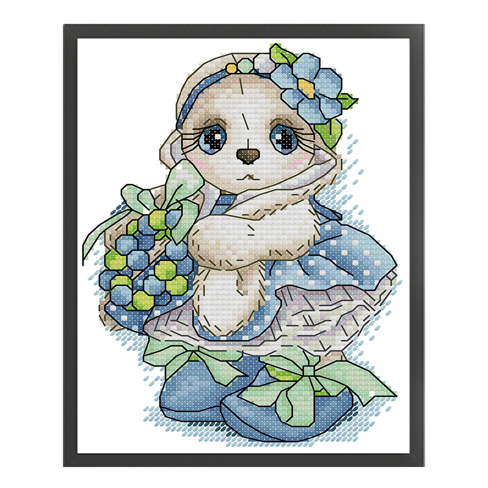 Spring Bunny - 14CT Stamped Cross Stitch 16*20CM (Joy Sunday)