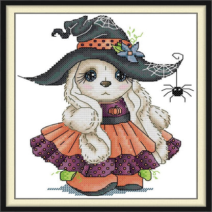 Halloween Bunny - 14CT Stamped Cross Stitch 20*22CM (Joy Sunday)