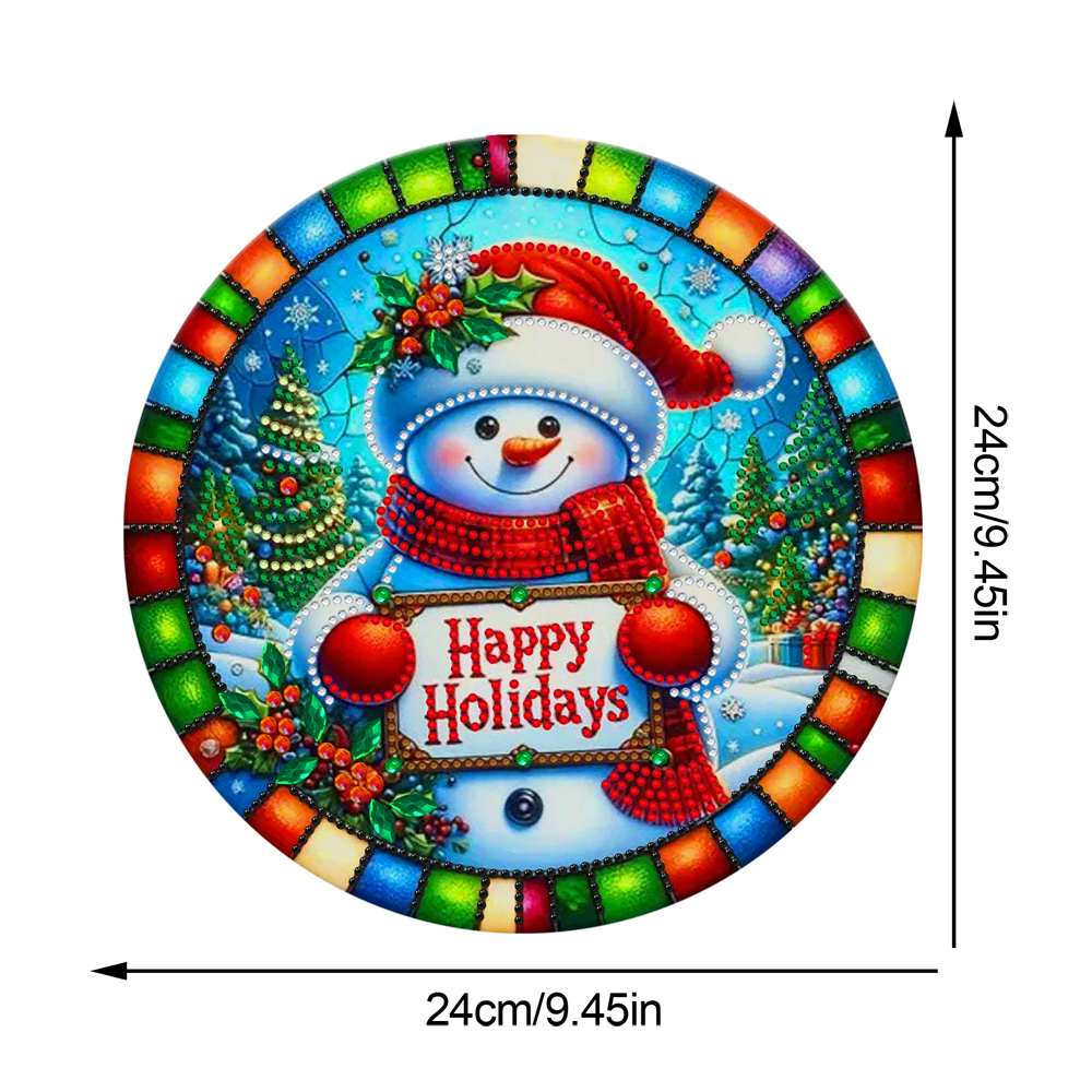 Christmas 2D Flat DIY Hanging Diamond Art Kits Window Hanging Art for Home Decor