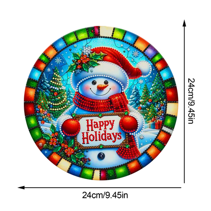Christmas 2D Flat DIY Hanging Diamond Art Kits Window Hanging Art for Home Decor