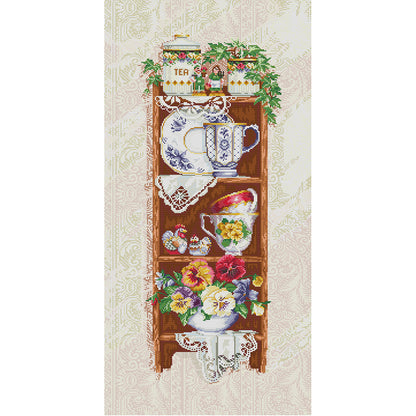 Museum Cabinet - 14CT Stamped Cross Stitch 41*81CM (Joy Sunday)