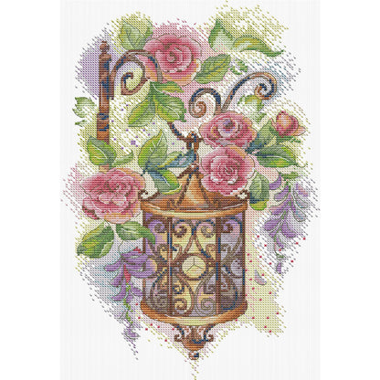 Flower Street Lamp - 14CT Stamped Cross Stitch 27*38CM (Joy Sunday)