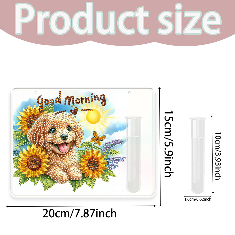 2D Flat Acrylic Wall Decor Vase Diamond Painting Kit Home Wall Decoration Crafts