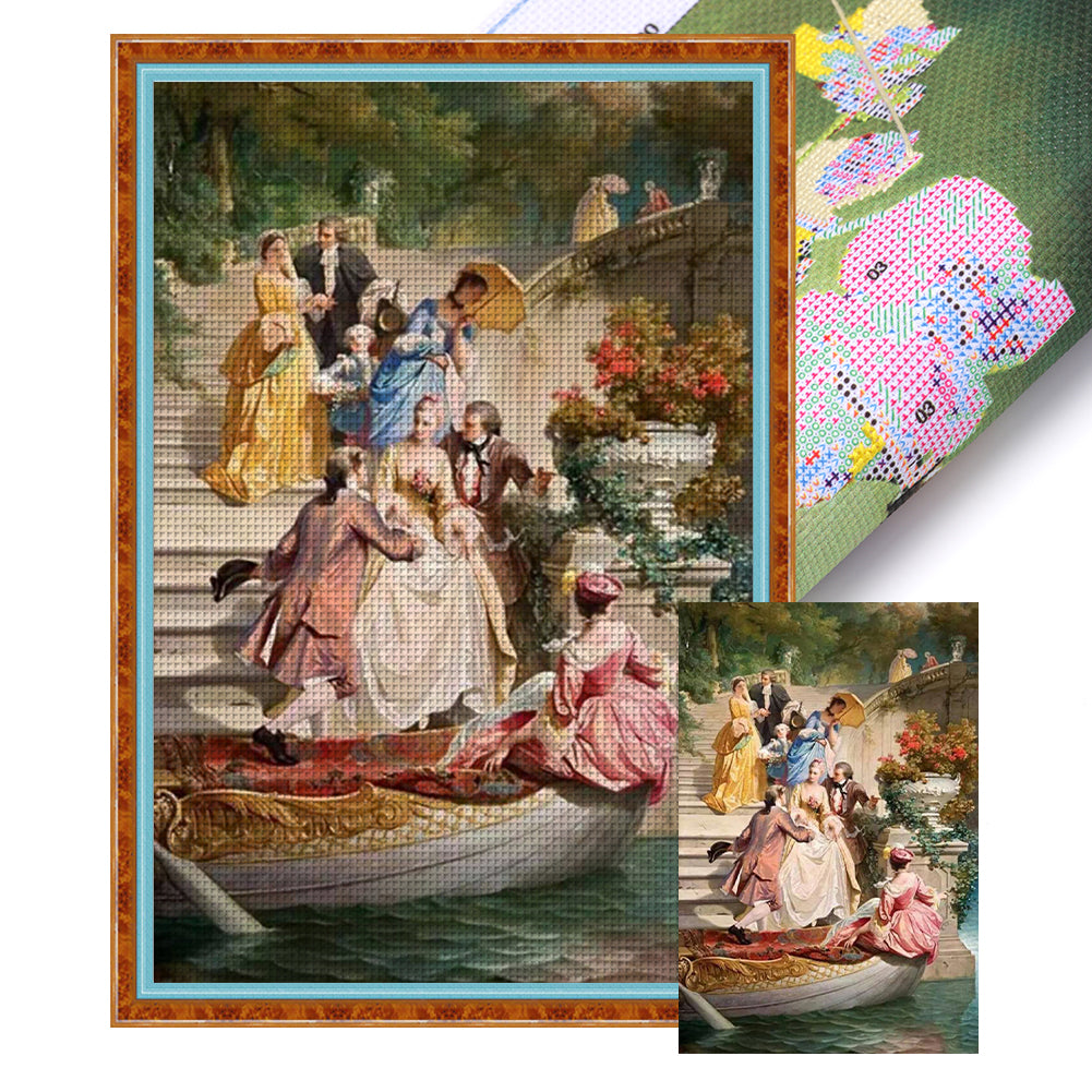 European Court Figures - 14CT Stamped Cross Stitch 50*75CM